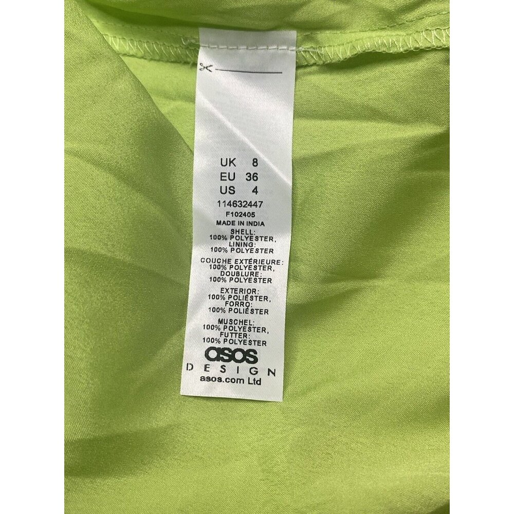 ASOS Design Gladiator Lime Green Sundress Size 4 Midi Flowing Get Noticed! - Picture 6 of 11